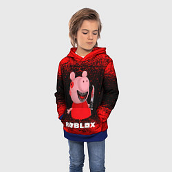 Толстовка-худи детская Roblox Piggy, цвет: 3D-синий — фото 2