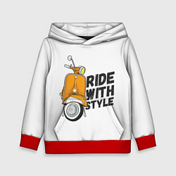 Толстовка-худи детская RIDE WITH STYLE Z, цвет: 3D-красный