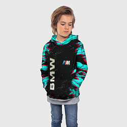 Толстовка-худи детская BMW, цвет: 3D-меланж — фото 2