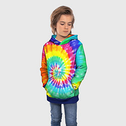 Толстовка-худи детская TIE-DYE СТЕНА, цвет: 3D-синий — фото 2