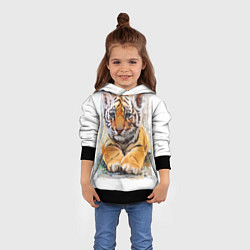 Толстовка-худи детская Tiger Art, цвет: 3D-черный — фото 2