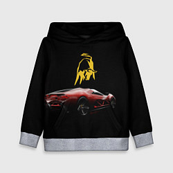 Толстовка-худи детская Lamborghini - motorsport, цвет: 3D-меланж