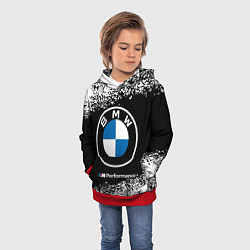 Толстовка-худи детская BMW БМВ, цвет: 3D-красный — фото 2