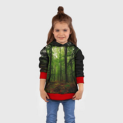Толстовка-худи детская Лес, цвет: 3D-красный — фото 2