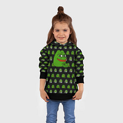 Толстовка-худи детская Frog Pepe, цвет: 3D-черный — фото 2