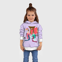 Толстовка-худи детская Geishas, цвет: 3D-белый — фото 2