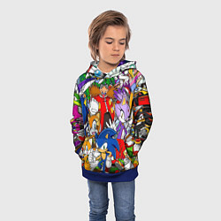 Толстовка-худи детская Sonic, цвет: 3D-синий — фото 2