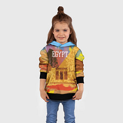 Толстовка-худи детская Египет Пирамида Хеопса, цвет: 3D-черный — фото 2