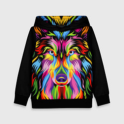 Толстовка-худи детская Neon wolf, цвет: 3D-черный
