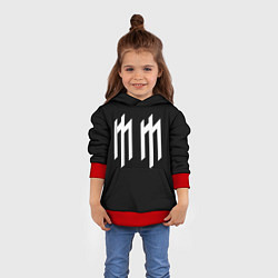 Толстовка-худи детская Marilyn Manson, цвет: 3D-красный — фото 2