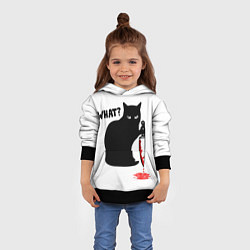 Толстовка-худи детская What Cat, цвет: 3D-черный — фото 2