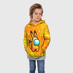 Толстовка-худи детская AMONG US - Pikachu, цвет: 3D-меланж — фото 2