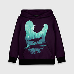 Толстовка-худи детская T-Rex, цвет: 3D-черный