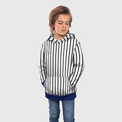 Толстовка-худи детская Чёрные и белые полосы, цвет: 3D-синий — фото 2