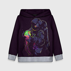 Толстовка-худи детская Медуза и космонавт, цвет: 3D-меланж