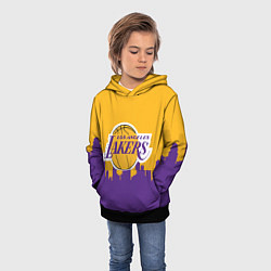 Толстовка-худи детская LOS ANGELES LAKERS, цвет: 3D-черный — фото 2