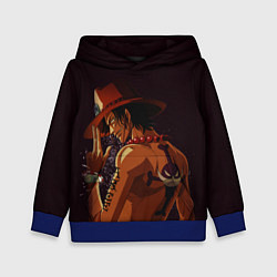 Толстовка-худи детская One Piece Портгас Д Эйс, цвет: 3D-синий