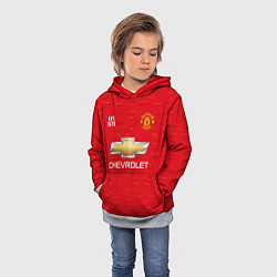 Толстовка-худи детская MANCHESTER UNITED 2021 - HOME, цвет: 3D-меланж — фото 2
