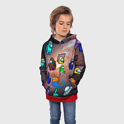 Толстовка-худи детская Among Us Чёрная дыра, цвет: 3D-красный — фото 2