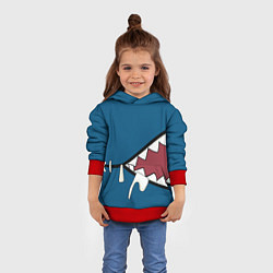 Толстовка-худи детская Акула gawr gura, цвет: 3D-красный — фото 2