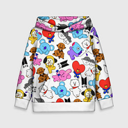 Толстовка-худи детская BTS BT21, цвет: 3D-белый