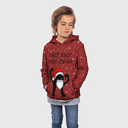 Толстовка-худи детская Новогодний ЪУЪ, цвет: 3D-меланж — фото 2