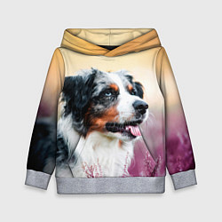 Толстовка-худи детская Австралийская Овчарка, цвет: 3D-меланж