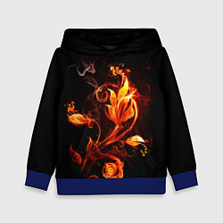 Толстовка-худи детская Огненный цветок, цвет: 3D-синий