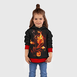 Толстовка-худи детская Огненный цветок, цвет: 3D-красный — фото 2