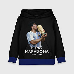 Толстовка-худи детская Diego Maradona, цвет: 3D-синий