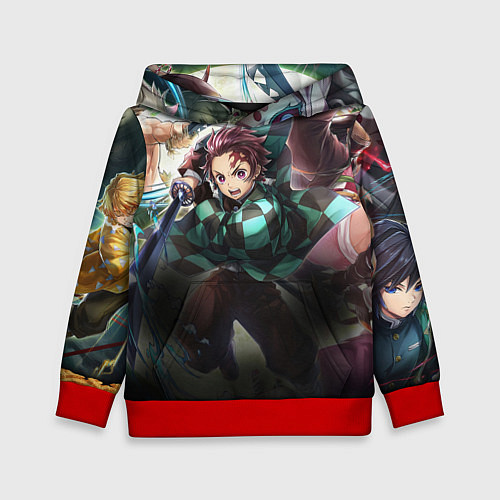 Детская толстовка КЛИНОК РАССЕКАЮЩИЙ ДЕМОНОВ / 3D-Красный – фото 1