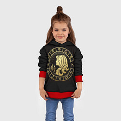 Толстовка-худи детская Дева в золотом стиле, цвет: 3D-красный — фото 2