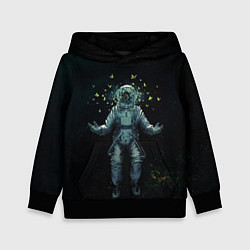 Толстовка-худи детская Космонавт, цвет: 3D-черный