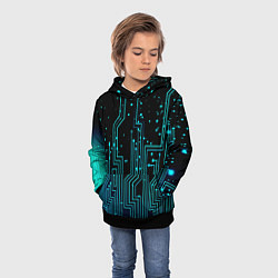 Толстовка-худи детская Цифровая Схема, цвет: 3D-черный — фото 2