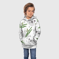 Толстовка-худи детская Панда с бамбуком, цвет: 3D-белый — фото 2