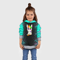 Толстовка-худи детская Единорог, цвет: 3D-меланж — фото 2