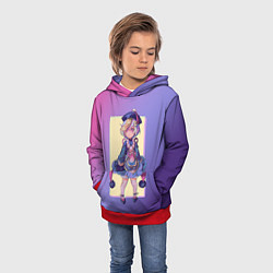 Толстовка-худи детская Genshin Impact, цвет: 3D-красный — фото 2