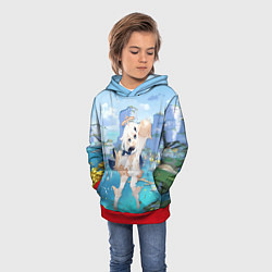 Толстовка-худи детская Paimon, цвет: 3D-красный — фото 2