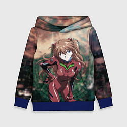 Толстовка-худи детская Аска Евангелион, цвет: 3D-синий