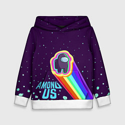 Толстовка-худи детская AMONG US neon rainbow, цвет: 3D-белый