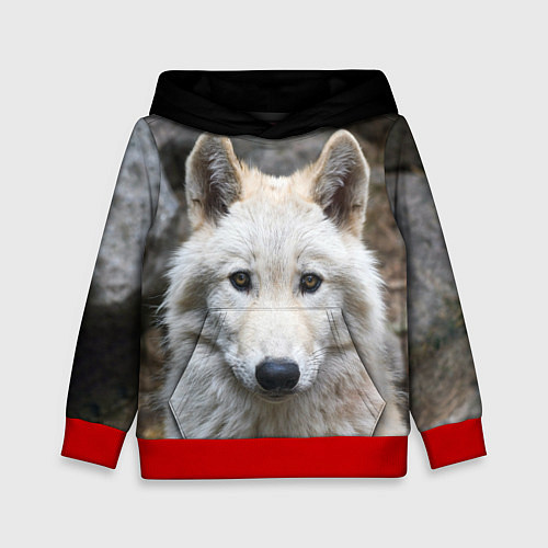 Детская толстовка Волк / 3D-Красный – фото 1