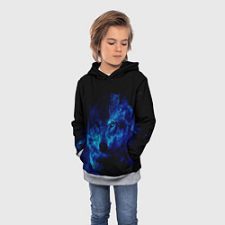 Толстовка-худи детская Волк Вселенная, цвет: 3D-меланж — фото 2