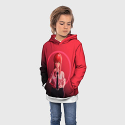 Толстовка-худи детская Человек Бензопила, цвет: 3D-белый — фото 2