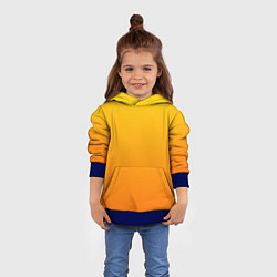 Толстовка-худи детская Оранжевый градиент, цвет: 3D-синий — фото 2