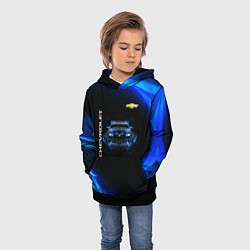 Толстовка-худи детская Chevrolet, цвет: 3D-черный — фото 2
