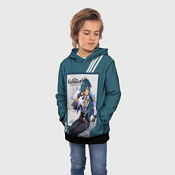 Толстовка-худи детская Кэйа - Genshin Impact, цвет: 3D-черный — фото 2