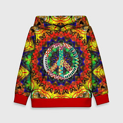 Толстовка-худи детская Хиппи, цвет: 3D-красный
