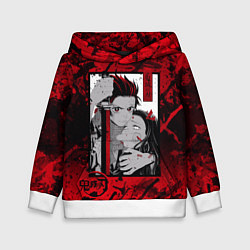 Толстовка-худи детская Клинок рассекающий демонов, цвет: 3D-белый