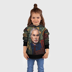 Толстовка-худи детская Меладзе Цветы Мандала, цвет: 3D-черный — фото 2