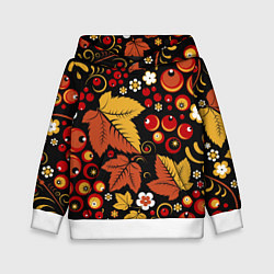 Толстовка-худи детская ХОХЛОМА, цвет: 3D-белый